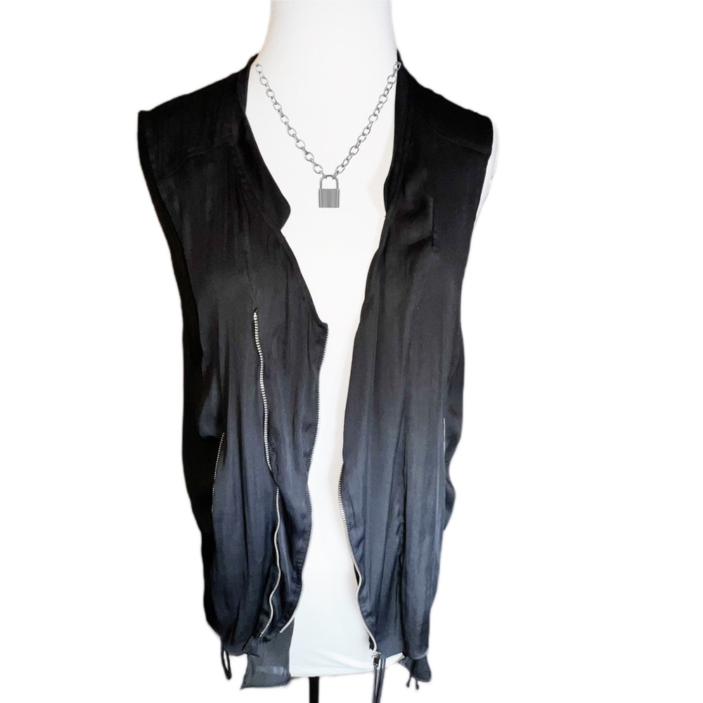 Zara Silky Moto Zippered Vest - Picture 2 of 10